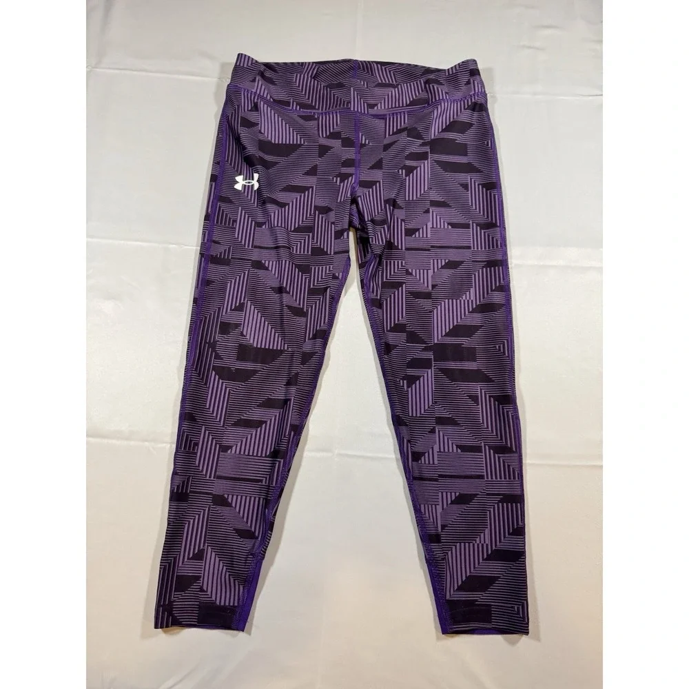 Under Armour Girls Youth L Purple Crop Leggings